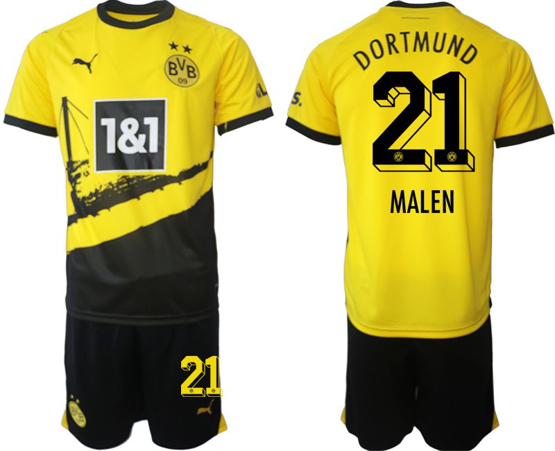 Men 2023-2024 Club Borussia Dortmund home yellow 21 Soccer Jersey